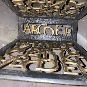 Gold and Black Alphabet Bookends